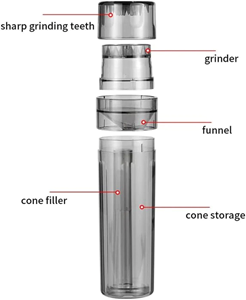 Plastic Herb Grinder with cone maker joint Roller - Assorted